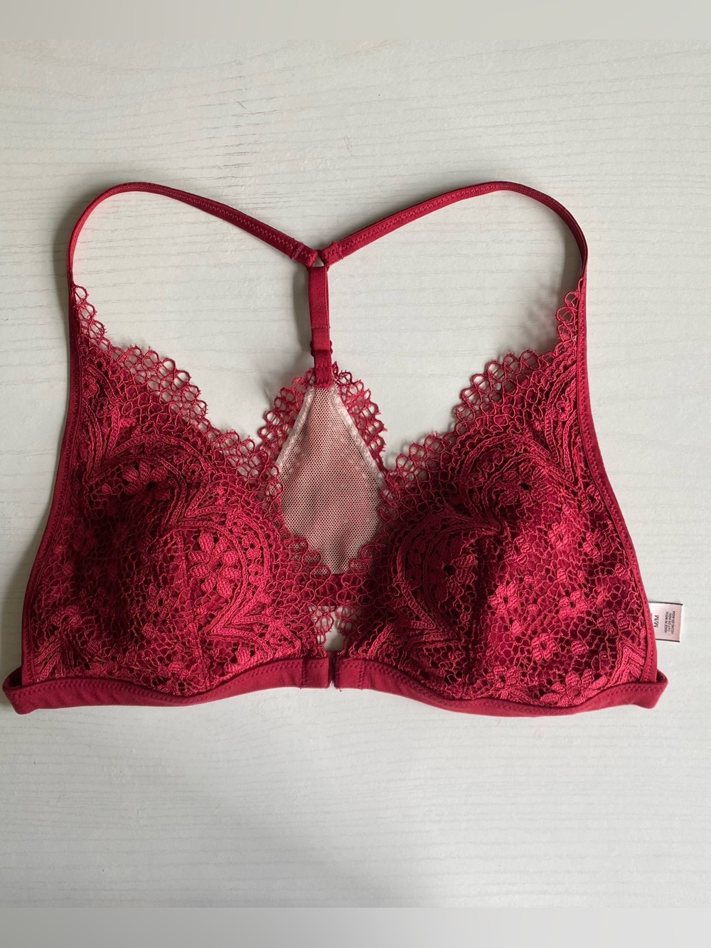 Victoria's Secret Lace Racerback Bralette in Deep Red
